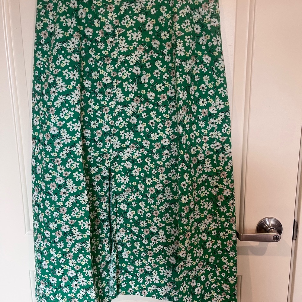 Green Floral Maxi Skirt - Women's Summer Floral Print